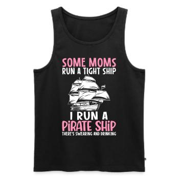Moms Pirate Ship Drinking Pirate Ship Mom - Men's Premium Organic Tank Top - black - Front - AI Model Male 178 light (178cm)