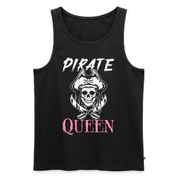 Reine des Pirates Pirate Fille Capitaine - Débardeur bio Premium Homme - noir - Devant - Michal (187cm)