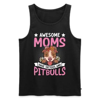 Awesome Mütter haben Tattoos und Pitbulls Pitbull - Männer Premium Bio Tank Top - Schwarz - Vorne - Michal (187cm)