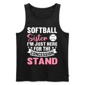 Softball Sister I'm just because of the - Men's Premium Organic Tank Top - black - Front - Michal (187cm)