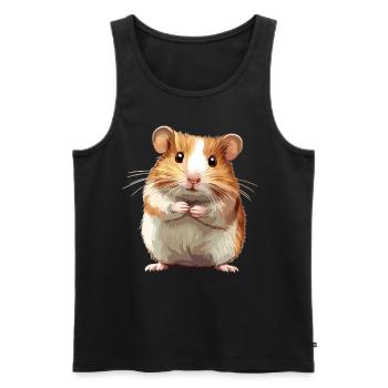 Hamster - Männer Premium Bio Tank Top - Schwarz - Vorne - AI Model Male 178 light (178cm)