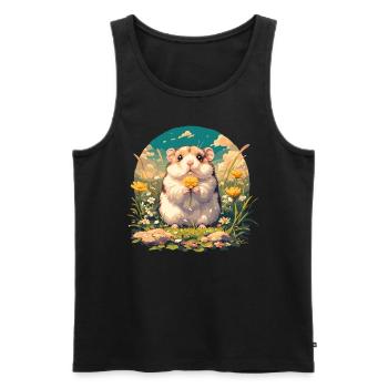 Hamster - Männer Premium Bio Tank Top - Schwarz - Vorne - AI Model Male 178 light (178cm)