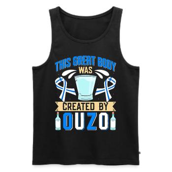 Griechenland Ouzo - Männer Premium Bio Tank Top - Schwarz - Vorne - AI Model Male 178 light (178cm)