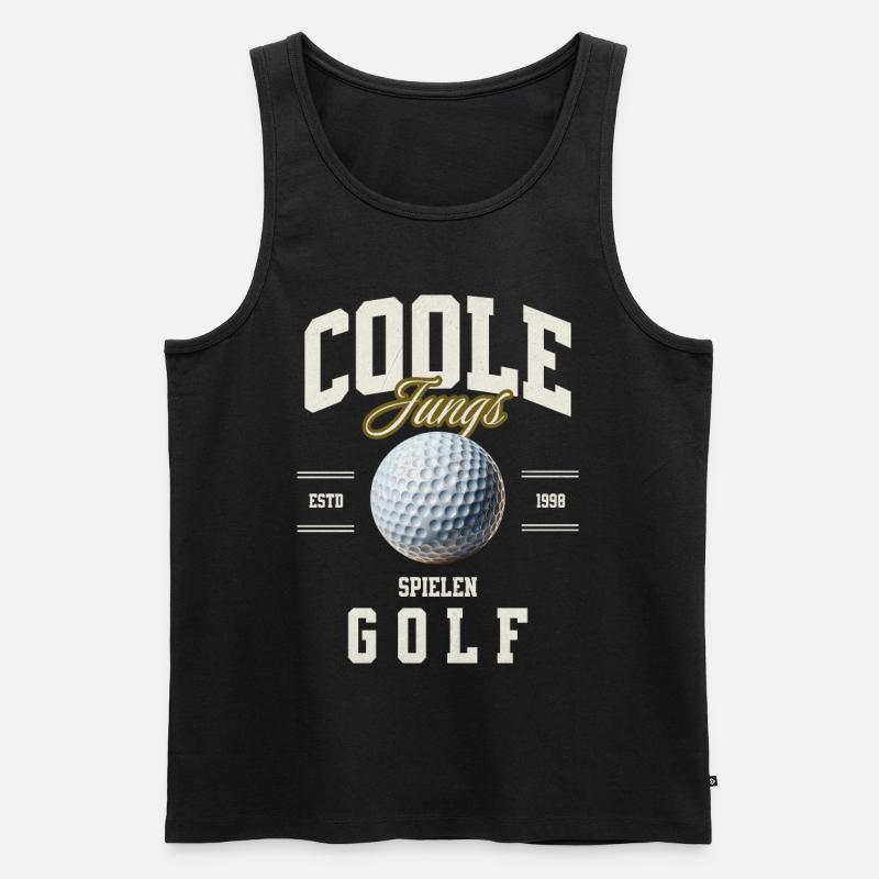Golf - Männer Premium Bio Tank Top - Schwarz