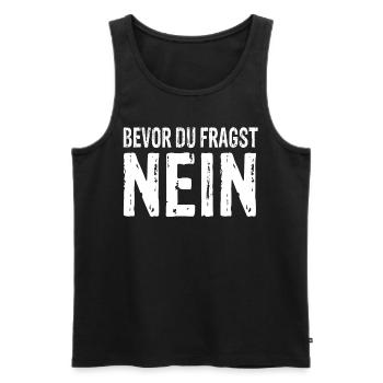 Funny No Motif – Funny Statement Outfit - Men's Premium Organic Tank Top - black - Front - AI Model Male 178 light (178cm)