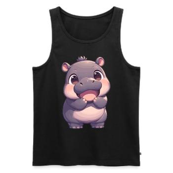 Hippopotamus Hippopotamus - Men's Premium Organic Tank Top - black - Front - AI Model Male 178 light (178cm)