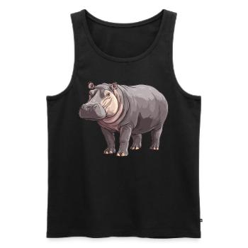 Hippopotamus Hippopotamus - Men's Premium Organic Tank Top - black - Front - AI Model Male 178 light (178cm)