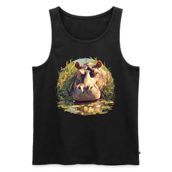 Hippopotamus Hippopotamus - Men's Premium Organic Tank Top - black - Front - AI Model Male 178 light (178cm)