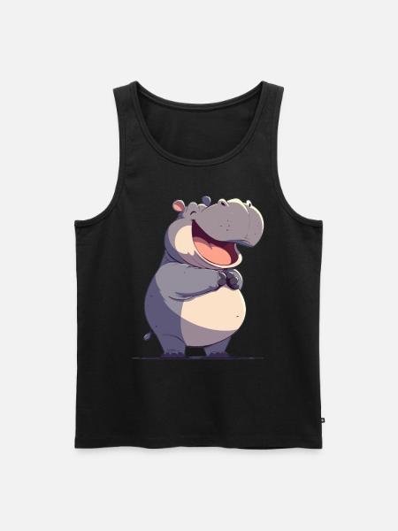 Nilpferd Flußpferd - Männer Premium Bio Tank Top - Schwarz