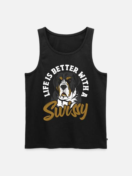 Livet er bedre med en schweizer - Herre Premium økologisk tanktop - sort