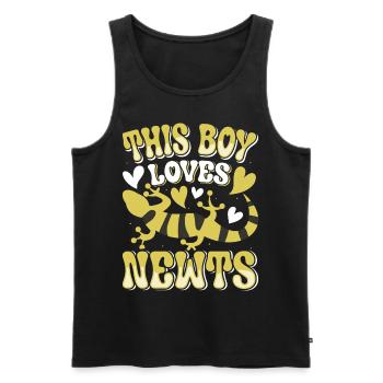 Molch - Männer Premium Bio Tank Top - Schwarz - Vorne - AI Model Male 178 light (178cm)
