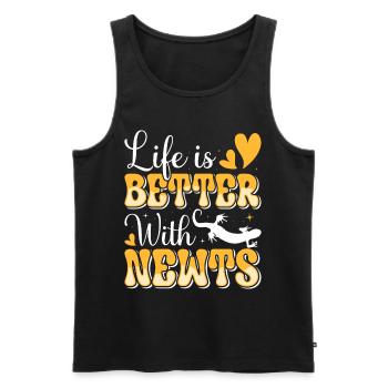 Molch - Männer Premium Bio Tank Top - Schwarz - Vorne - AI Model Male 178 light (178cm)