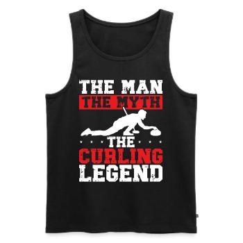 Curling, Curling, Curling, Curling, Curling - Men's Premium Organic Tank Top - black - Front - AI Model Male 178 light (178cm)