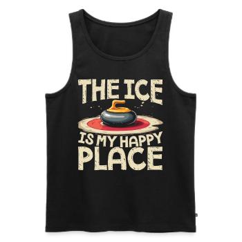 Curling, Curling, Curling, Curling, Curling - Men's Premium Organic Tank Top - black - Front - AI Model Male 178 light (178cm)