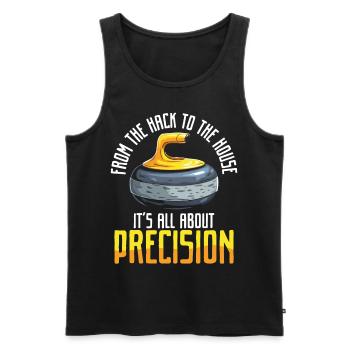Curling, Curling, Curling, Curling, Curling - Men's Premium Organic Tank Top - black - Front - AI Model Male 178 light (178cm)
