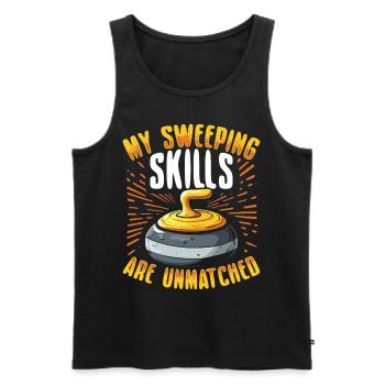 Curling, Curling, Curling, Curling, Curling - Men's Premium Organic Tank Top - black - Front - AI Model Male 178 light (178cm)