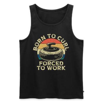 Curling, Curling, Curling, Curling, Curling - Men's Premium Organic Tank Top - black - Front - AI Model Male 178 light (178cm)