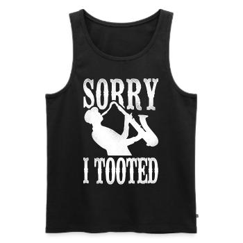Saxophone Sorry I Tooted - Men's Premium Organic Tank Top - black - Front - Michal (187cm)