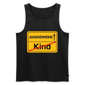 Jugendweihe Ortsschild Brauch DDR Tradition - Männer Premium Bio Tank Top - Schwarz - Vorne - Michal (187cm)