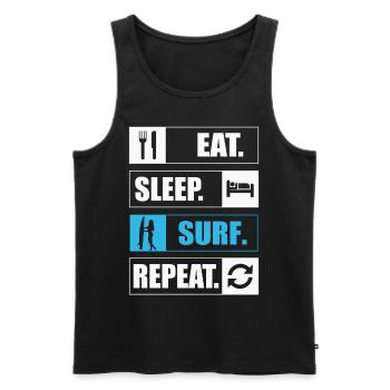 Eat Sleep Surf Repeat Surfen - Men's Premium Organic Tank Top - black - Front - Michal (187cm)