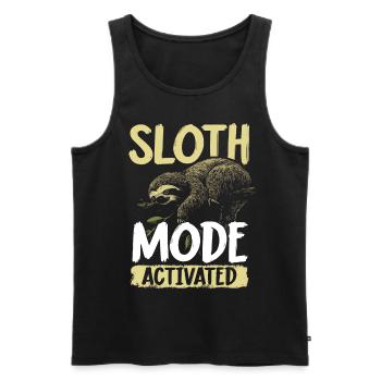 Sloth Mode: Activated Faultier Sloth - Men's Premium Organic Tank Top - black - Front - AI Model Male 178 light (178cm)