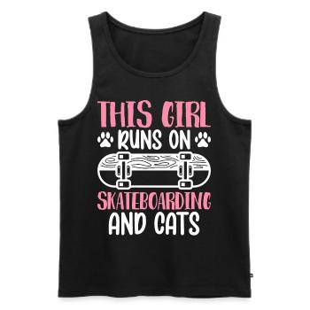 Running on skateboarding cats skateboarder - Men's Premium Organic Tank Top - black - Front - AI Model Male 178 light (178cm)