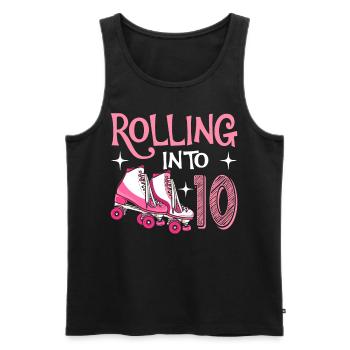 Rolling Into 10 10 Year Old Birthday Scooter - Men's Premium Organic Tank Top - black - Front - Michal (187cm)
