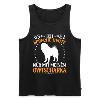 Ovcharka Talk to Caucasian Ovcharka - Men's Premium Organic Tank Top - black - Front - Michal (187cm)