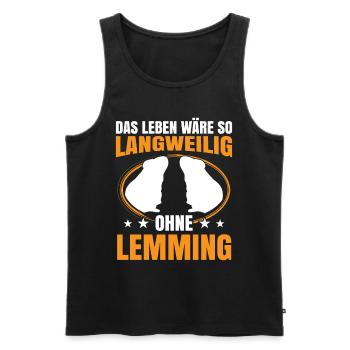 Lemming Vole Boring without Lemming - Men's Premium Organic Tank Top - black - Front - Michal (187cm)