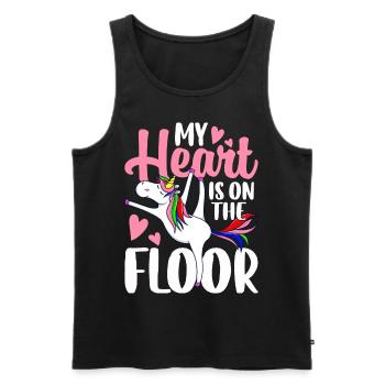 Gymnastique Mère Gymnaste Fille Mon cœur est - Débardeur bio Premium Homme - noir - Devant - Michal (187cm)