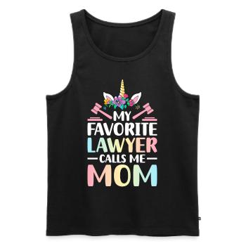 Mon avocat préféré m’appelle maman étudiante en droit - Débardeur bio Premium Homme - noir - Devant - Michal (187cm)