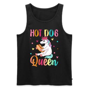 Rouleau de saucisse Hot Dog Queen Hotdog Girl grillé - Débardeur bio Premium Homme - noir - Devant - Michal (187cm)