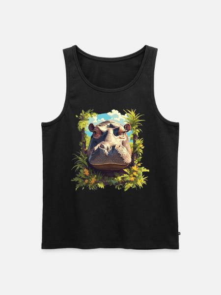 Nilpferd Flußpferd - Männer Premium Bio Tank Top - Schwarz