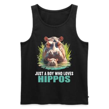 Hippopotamus Hippopotamus - Men's Premium Organic Tank Top - black - Front - AI Model Male 178 light (178cm)