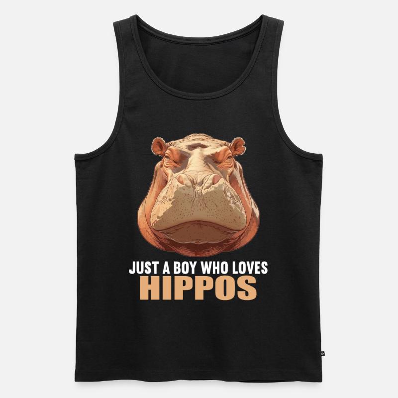 Nilpferd Flußpferd - Männer Premium Bio Tank Top - Schwarz