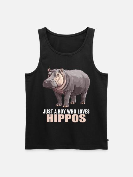Nilpferd Flußpferd - Männer Premium Bio Tank Top - Schwarz