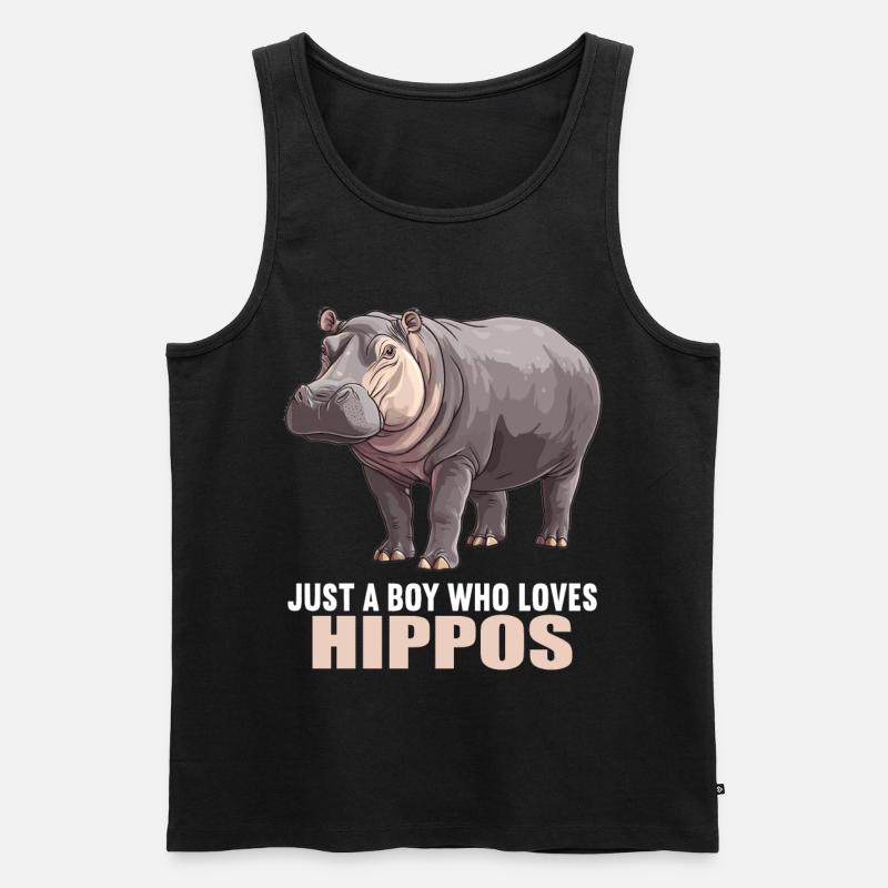 Nilpferd Flußpferd - Männer Premium Bio Tank Top - Schwarz