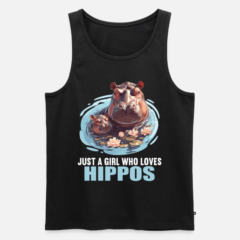Nilpferd Flußpferd - Männer Premium Bio Tank Top - Schwarz