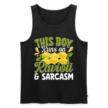 Hands off my ravioli motif - Men's Premium Organic Tank Top - black - Front - Michal (187cm)
