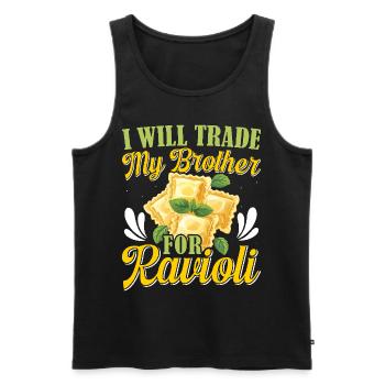 Hands off my ravioli motif - Men's Premium Organic Tank Top - black - Front - Michal (187cm)