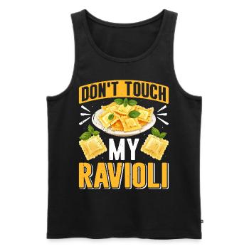 Hands off my ravioli motif - Men's Premium Organic Tank Top - black - Front - Michal (187cm)