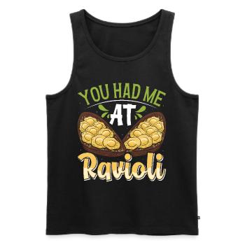 Hands off my ravioli motif - Men's Premium Organic Tank Top - black - Front - Michal (187cm)