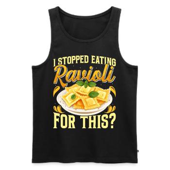 Hands off my ravioli motif - Men's Premium Organic Tank Top - black - Front - Michal (187cm)