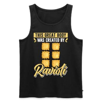 Hands off my ravioli motif - Men's Premium Organic Tank Top - black - Front - Michal (187cm)