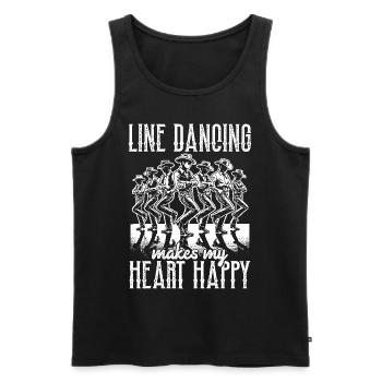 Line Dance Country Musik Cowboy Linedance - Männer Premium Bio Tank Top - Schwarz - Vorne - Michal (187cm)
