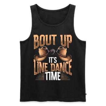 Line Dance Country Musik Cowboy Linedance - Männer Premium Bio Tank Top - Schwarz - Vorne - Michal (187cm)