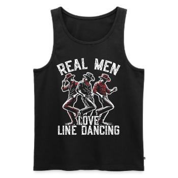 Danse en ligne, Musique country, Cowboy, Danse en ligne - Débardeur bio Premium Homme - noir - Devant - Michal (187cm)