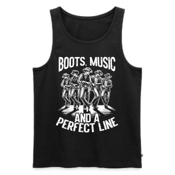 Line Dance Country Musik Cowboy Linedance - Männer Premium Bio Tank Top - Schwarz - Vorne - Michal (187cm)