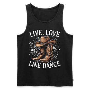 Line Dance Country Musik Cowboy Linedance - Männer Premium Bio Tank Top - Schwarz - Vorne - Michal (187cm)