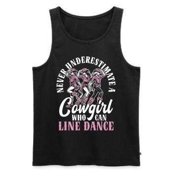 Line Dance Country Musik Cowboy Linedance - Männer Premium Bio Tank Top - Schwarz - Vorne - Michal (187cm)